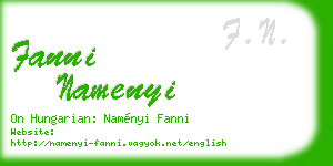 fanni namenyi business card